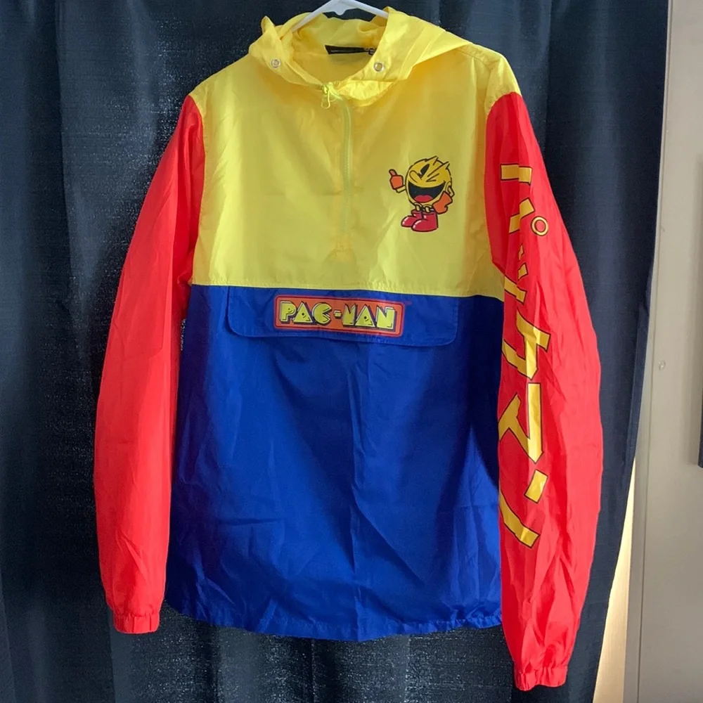 SOLD - Pac-Man windbreaker unisex size large - Picture 1 of 8